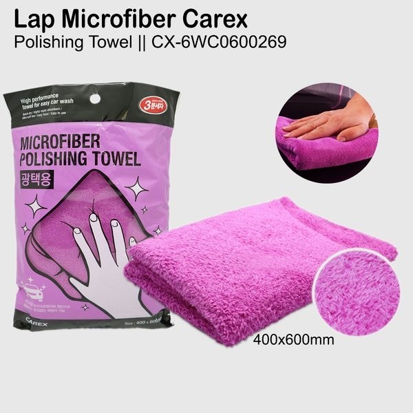 Carex Microfiber Polishing Towel 40 x 60 cm Lap Poles Mobil Serbaguna