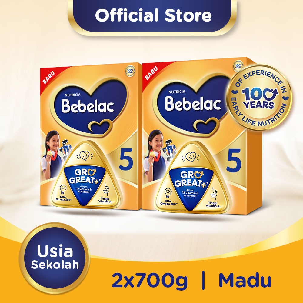 Bebelac 5 Honey Pockey Susu Pertumbuhan Bubuk 700 gr x 2
