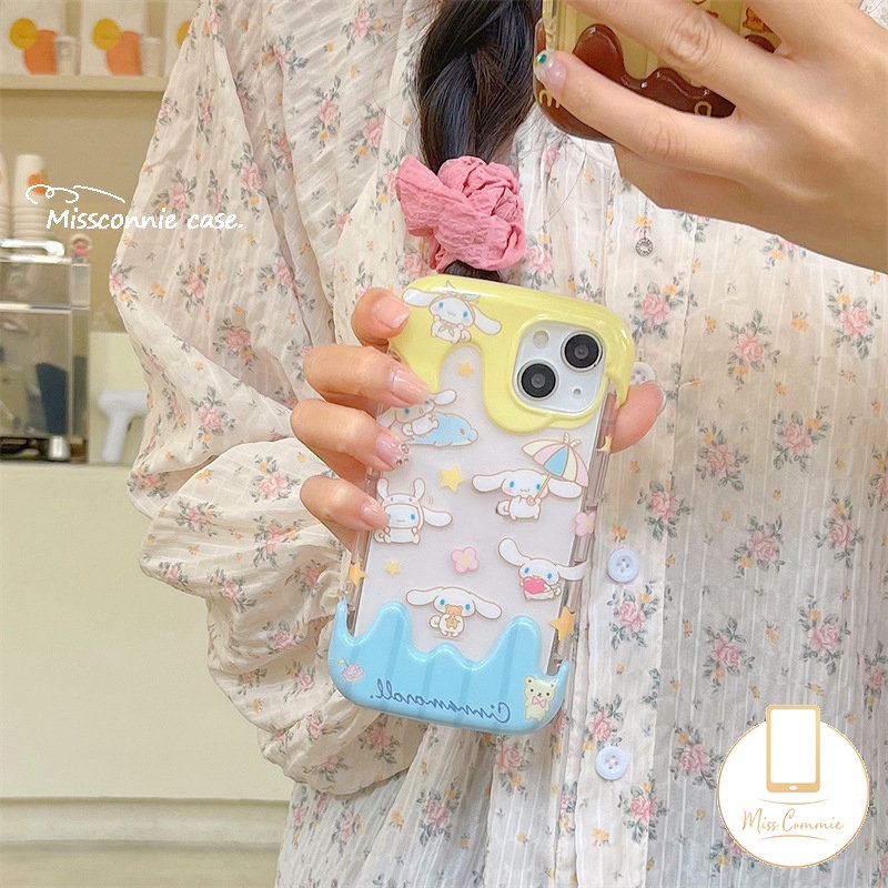 IPHONE Musim Panas Kartun Indah Laurel Dog Case Kompatibel Untuk Iphone11Xr 7Plus 11 13 12 14 Pro Max7 8 Plus X XS Max Permen 3D Es Krim Lembut Tpu Cover