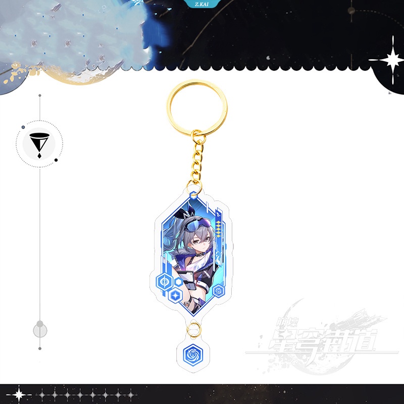 Anime Honkai Star Rai Dan Heng Maret 7th Murata Himeko Bronya Zaychik Kafka Blade Silver Wolf Pendant Gantungan Kunci Ransel Siswa Gold Keyring Charm Aksesoris [ZK]