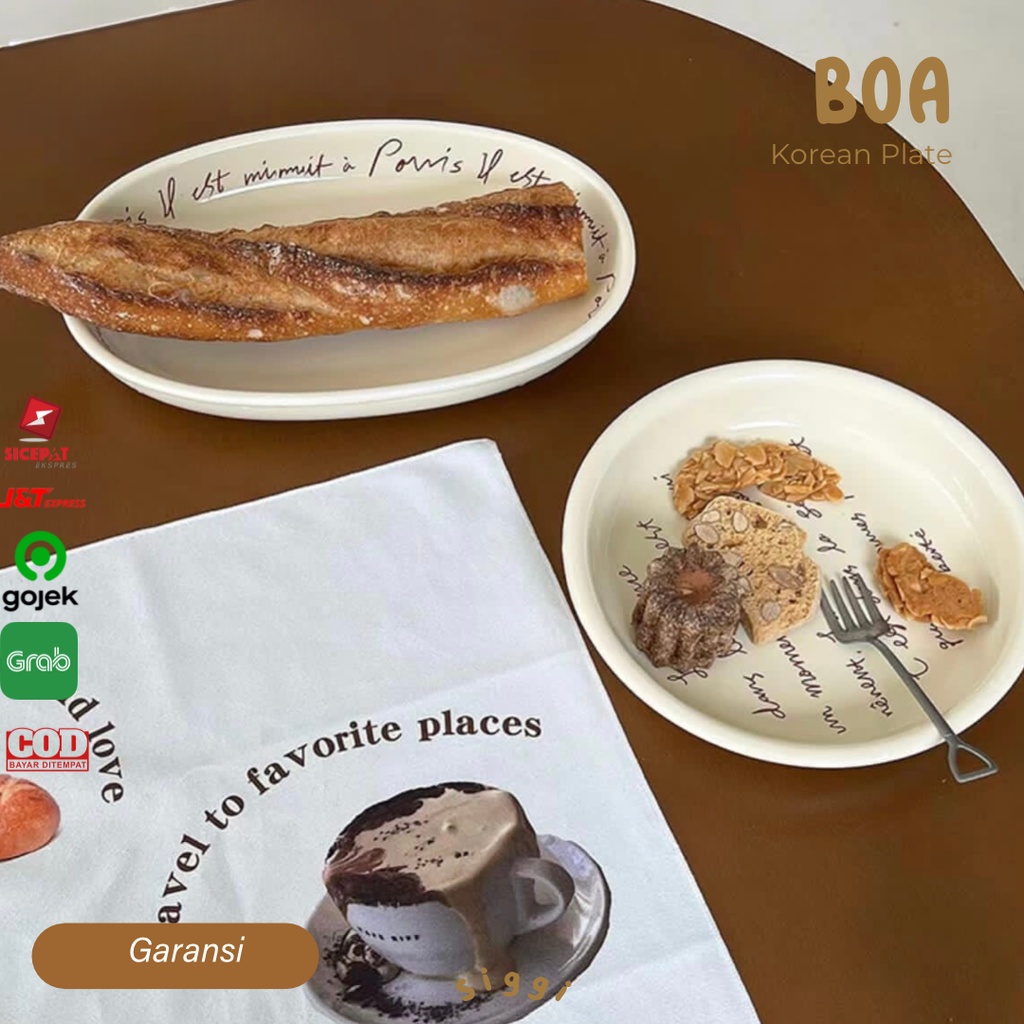 [SIGGI] BOA KOREAN AESTHETIC PLATE / PIRING KOREA AESTHETIC / PIRING KOREA KERAMIK / PIRING ESTETIK