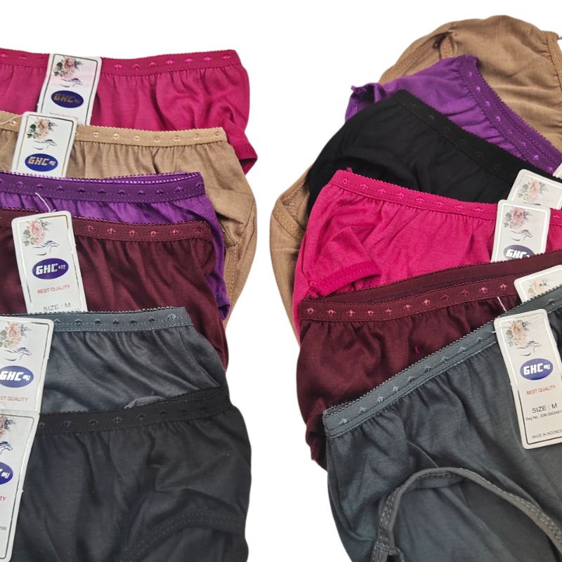 6 PCS l CD JM Celana Dalam Wanita Perempuan GHC warna gelap tua Dewasa Remaja size S M L XL XXL 3L TOKO KEANULOVA