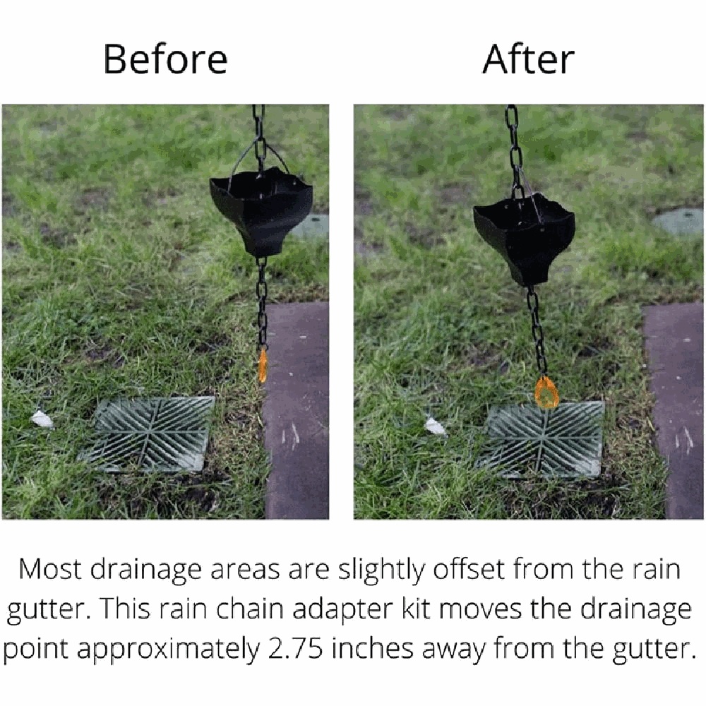 Populer Rantai Hujan Adaptor Aksesoris Stainless Steel Talang Drain Downspout Outlet Untuk Taman
