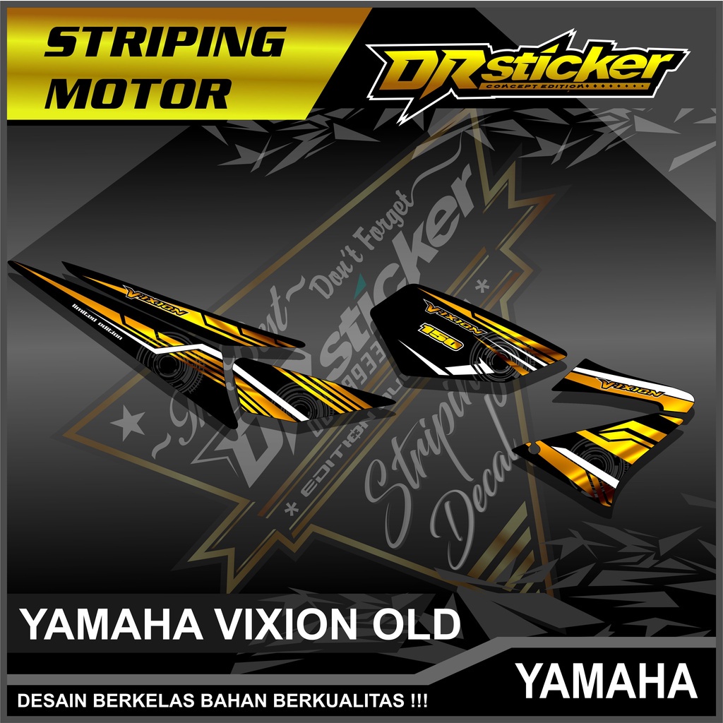 506 Striping Vixion Old - Stiker Variasi Lis Motor Motif Gold Emas Grafis-250