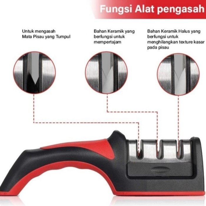 Alat Pengasah Pisau Gunting 3 In 1 Asahan Stainless Asah Alat Dapur