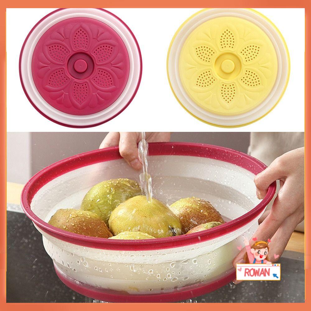 R-FLOWER Food Cover Foldable Round Dish Dessert Storage Tray Tempat Display Buah Kue Roti Piring Penutup Makanan Tahan Debu