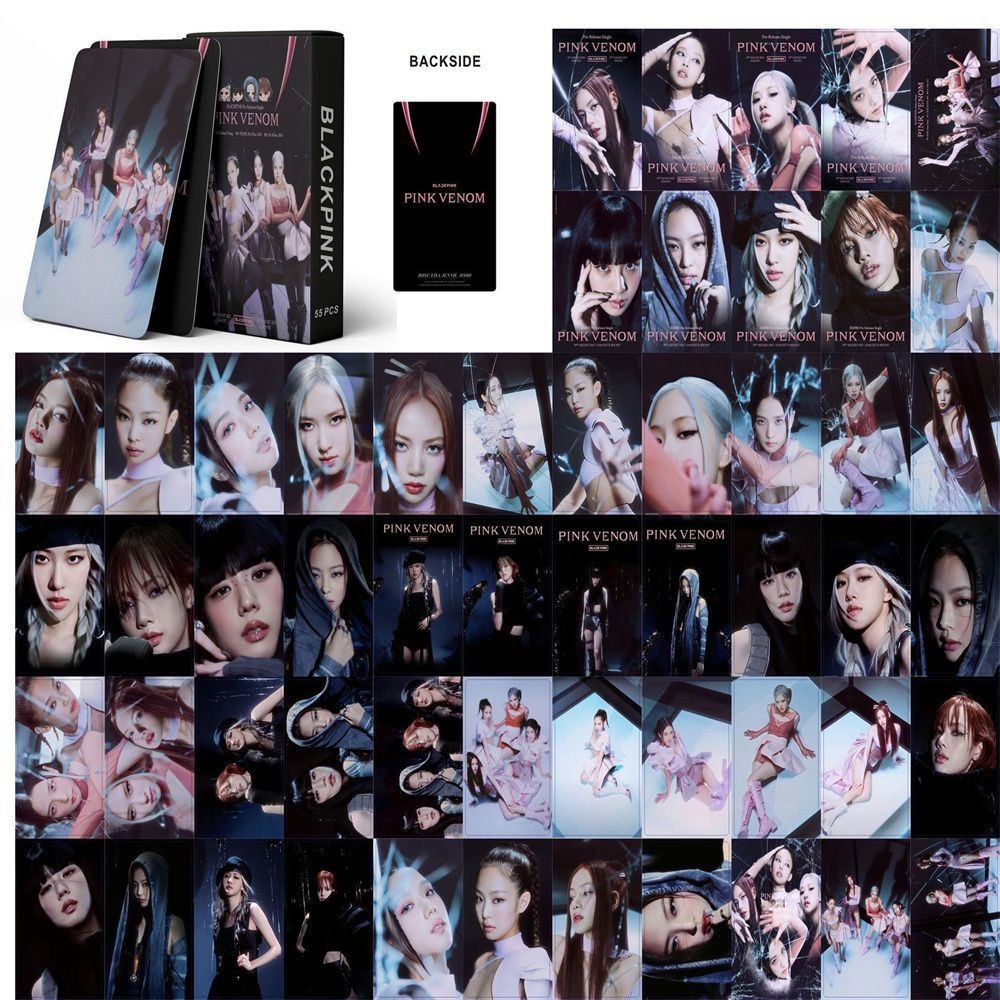 55pcs /box BLACKPINK Photocards JISOO LISA JENNIE Pink Venom Ready for Love Weleoming Colleelion Photo Card Lomo Card Photocard