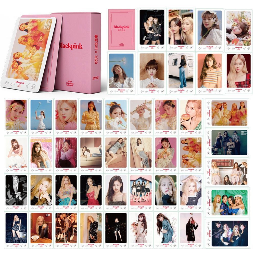 55pcs /box BLACKPINK Photocards JISOO LISA JENNIE Pink Venom Ready for Love Weleoming Colleelion Photo Card Lomo Card Photocard