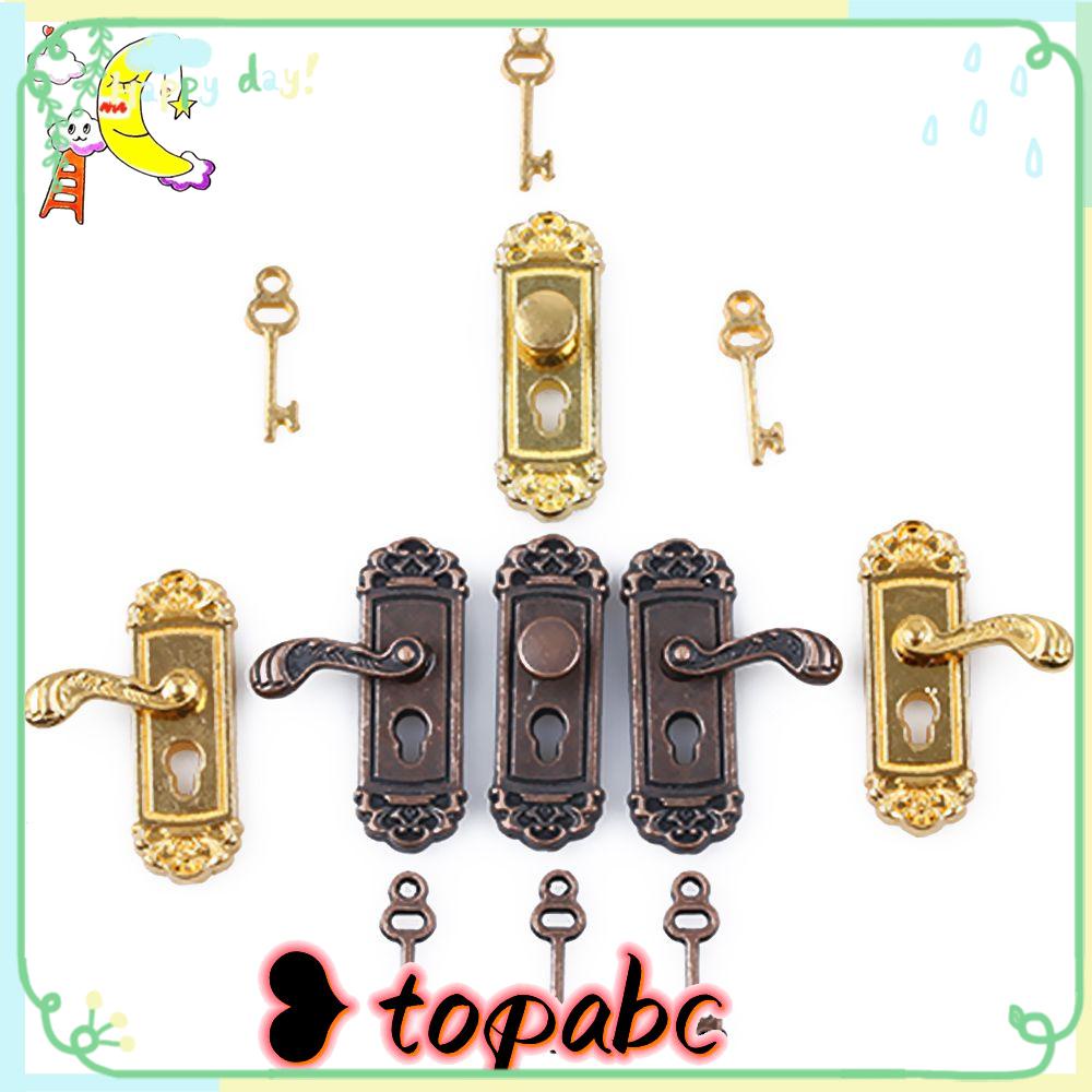 TOP 1pc1/12rumah Boneka Miniatur Fashion Retro Vintage Kunci