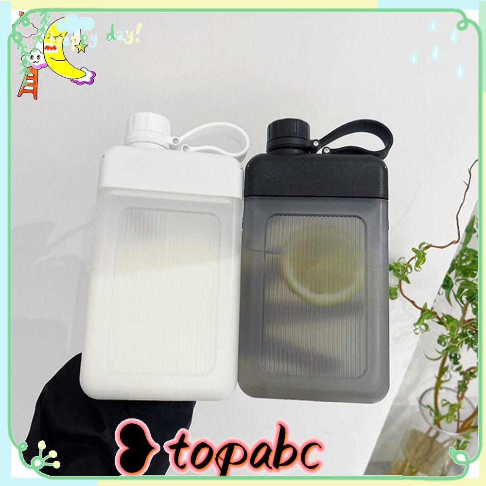 TOP Botol Air Datar 450ML Portable Reusable Sports Juice Cup