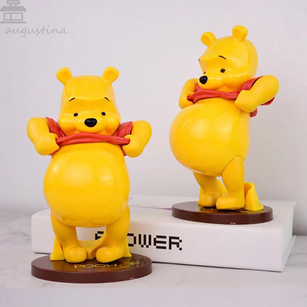 AUGUSTINA Koleksi Dekorasi Meja Winnie The Pooh Model Kreatif Ornamen Mobil Mainan Kartun Beruang Action Figure