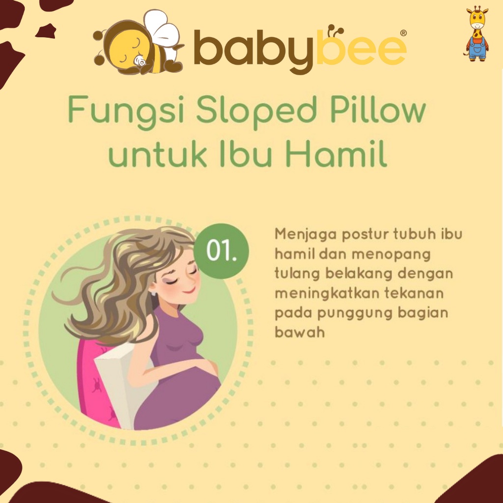 Babybee Sloped Pillow W/Case - Bantal Bayi