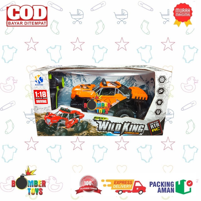 MAINAN ANAK MOBIL REMOT 6 RODA RC WILD KING RTR 4WD 1:18 BATU CRAWL