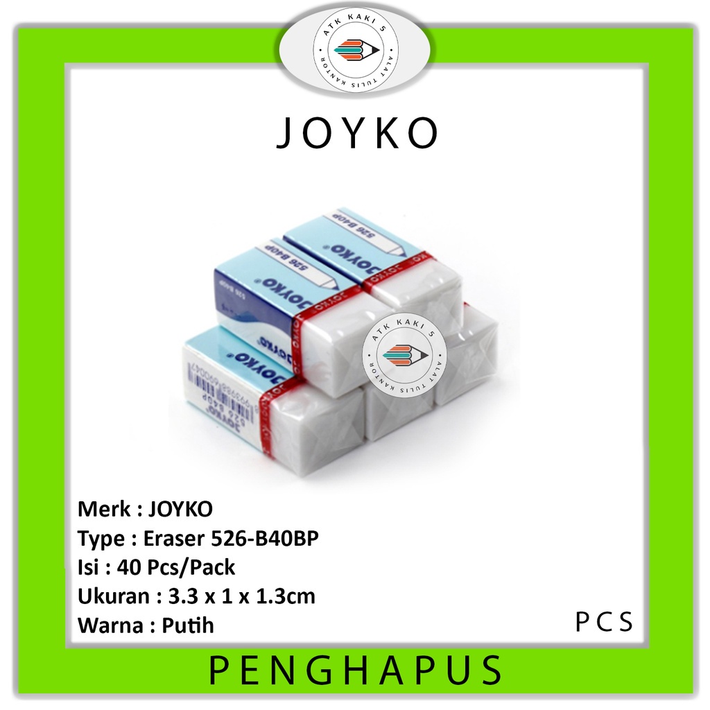 

JOYKO - Penghapus Kecil Putih Kecil Eraser 526-B40BP - PCS