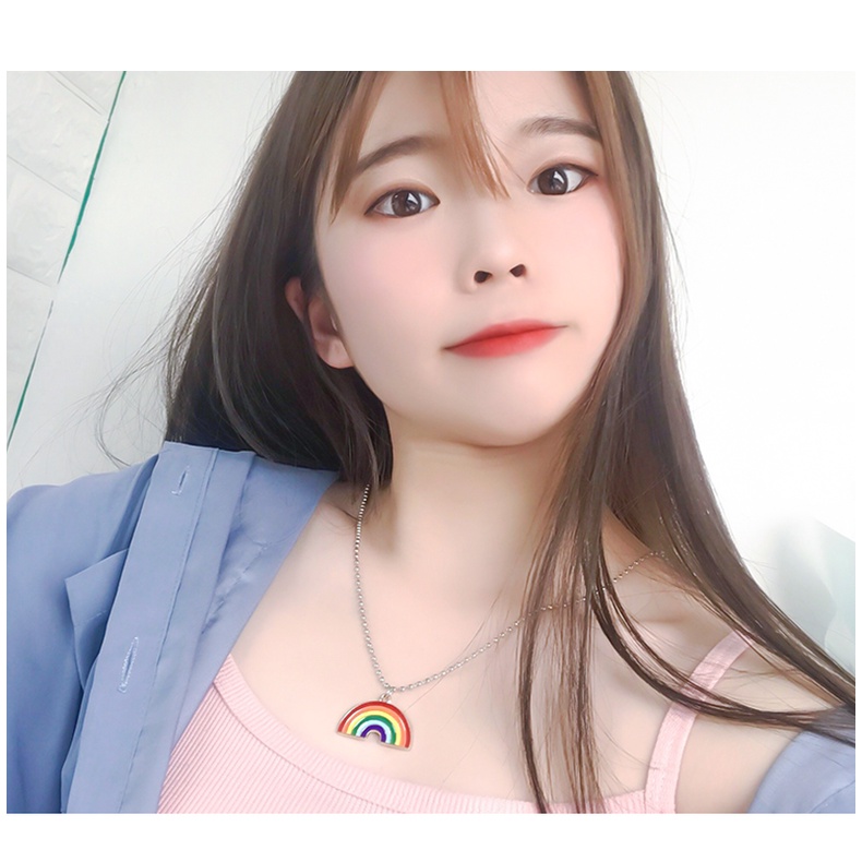 Rainbow Kalung Pria Trendi ins Hip-Hop Versi Korea Influencer Street Wear Sederhana All-Match Liontin Bunga Matahari Pria