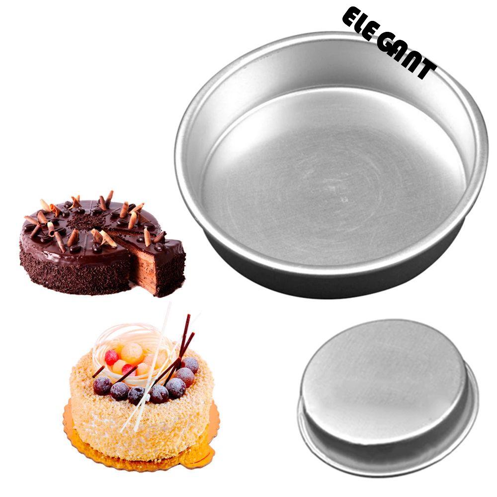 【 ELEGANT 】 Cetakan Kue Anti Lengket Bawah Cetakan Puding Loyang Bulat Perlengkapan Dapur Loyang Kue