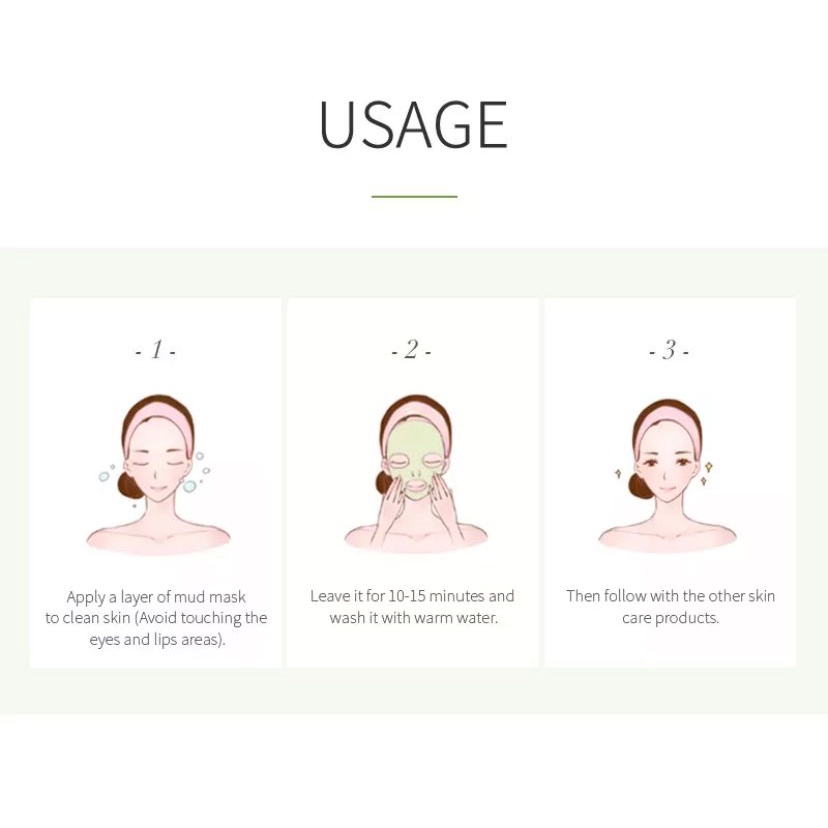 LAIKOU Mud Mask Matcha Membersihkan Mengontrol Minyak Mengurangi Jerawat Komedo 1pc