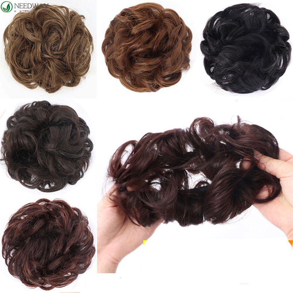 NEEDWAY Wig hair Convient Girl Bud head Aksesoris Rambut Meningkatkan volume Rambut Kepala Bola Lingkaran Bola Wig