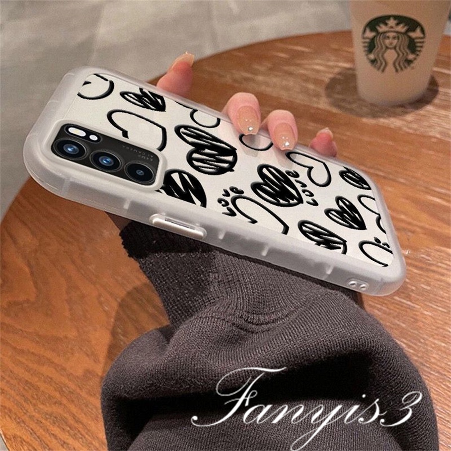 Compatible For iPhone 14 13 12 11 Pro Max X XR Xs Max 8 7 6 6s Plus SE 2020 Kompatibel Untuk garis Cinta Graffiti Phone Case Lembut TPU Cover Ada Rantai