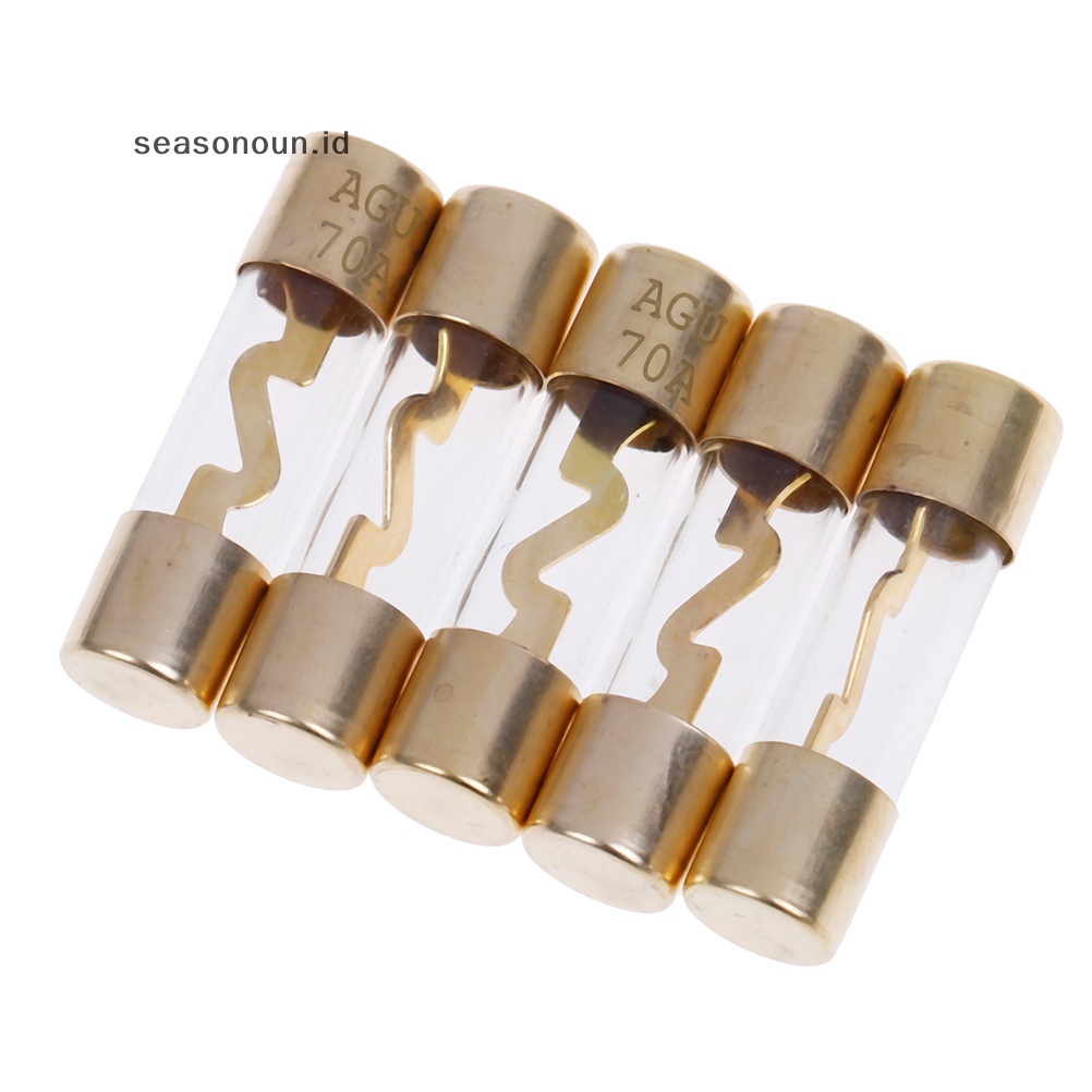 Paket sekring alfin kaca lapis emas alfineasonoun 5kubik amplifier audio mobil 50/60/70/80/100 batre .