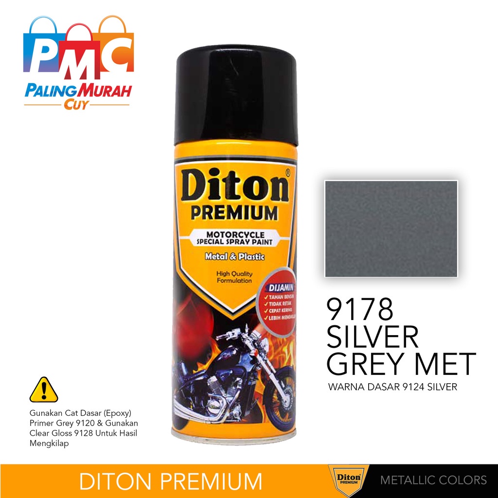 Diton PREMIUM 9178 Silver Grey Met Cat Semprot /Pylox/Samurai/Helm
