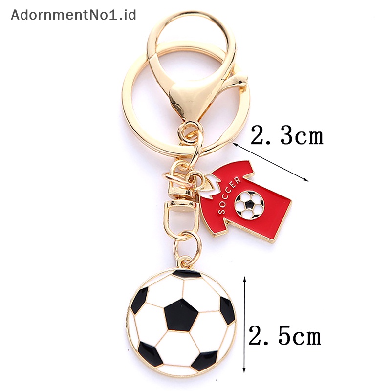 [AdornmentNo1] Logam Mini sepak bola liontin gantungan kunci tas ornamen piala dunia souvenir untuk penggemar