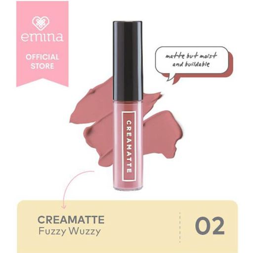 Emina Creamatte 5.5 g - Matte Lip Cream with Vit E - 02 02 Fuzzy Wuzzy