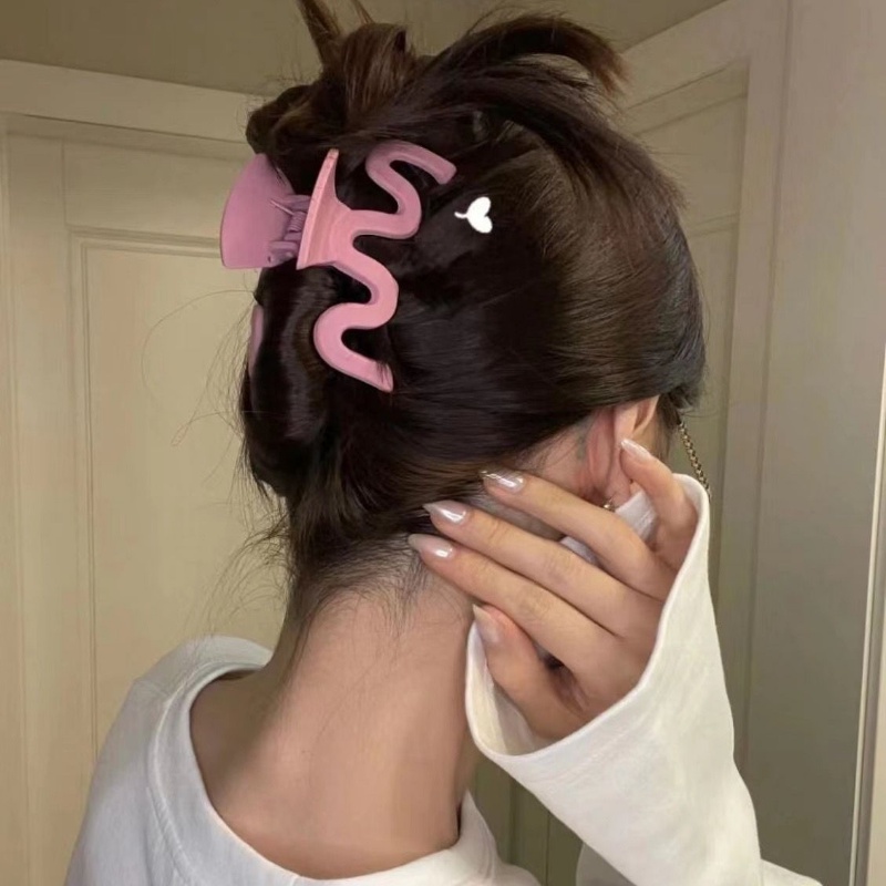 Korean INS Style Transparent Pink Hair Claw/ Fashion Simple Jelly Color Hairpins/ Casual Retro Resin Shark Clip Hair Accessories