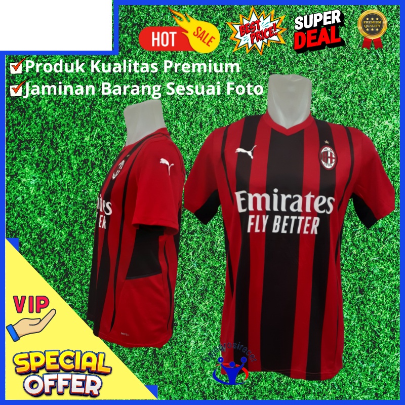(jerseyolahraga) Kaos Bola A c Milan 2021 / Jersey Bola Milan / Jersy Milan / Jersey Milan 2021 / Ba