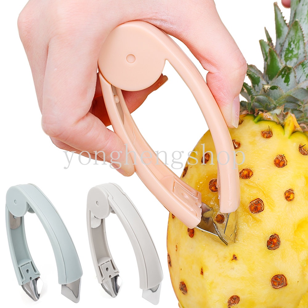 Klip Pencabut Mata Nanas Kreatif Alat Penghilang Biji Sayuran Buah Strawberry Huller Penghilang Batang Pineapple Corer Slicer Cutter Gadget Dapur