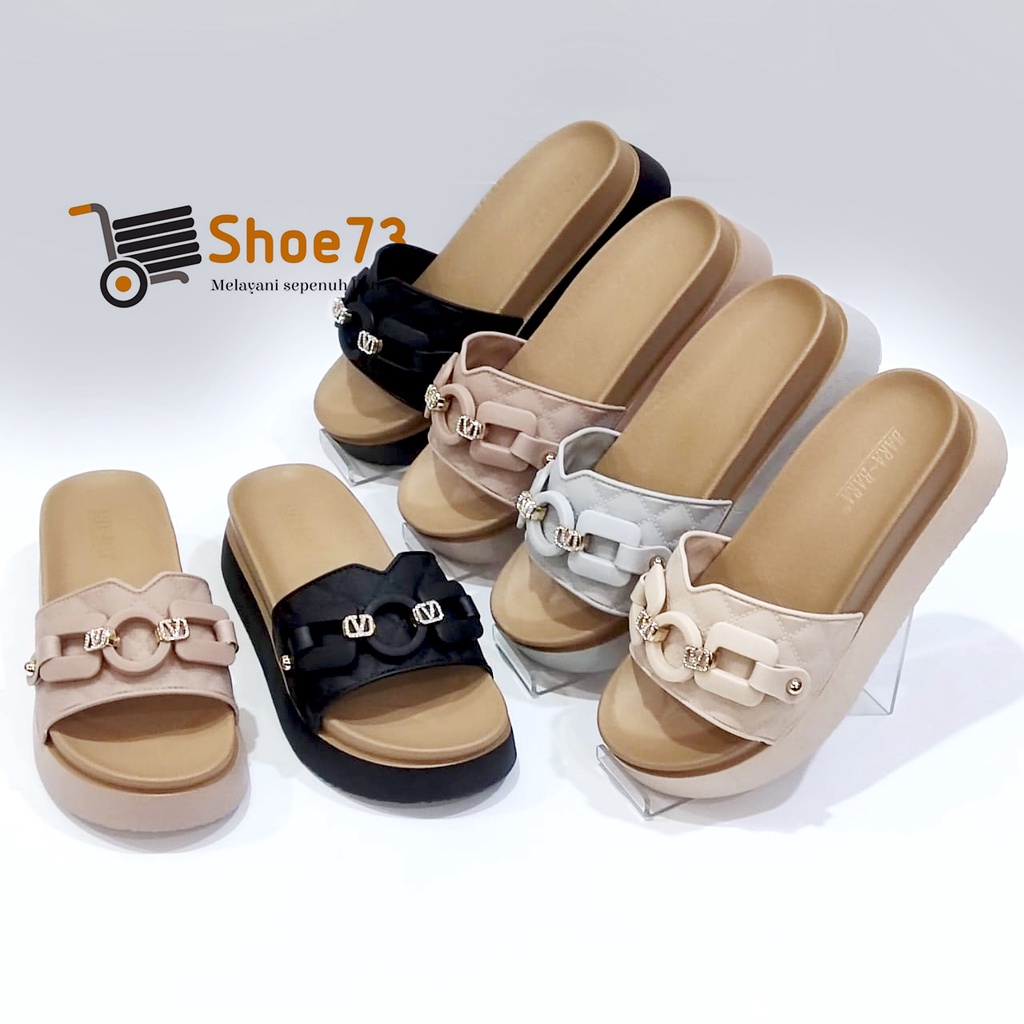 BARA-BARA 219 V-9TT SIZE 36-40 ORIGINAL | Sandal Wedges Selop Jelly Wanita | Sendal Kokop Impor