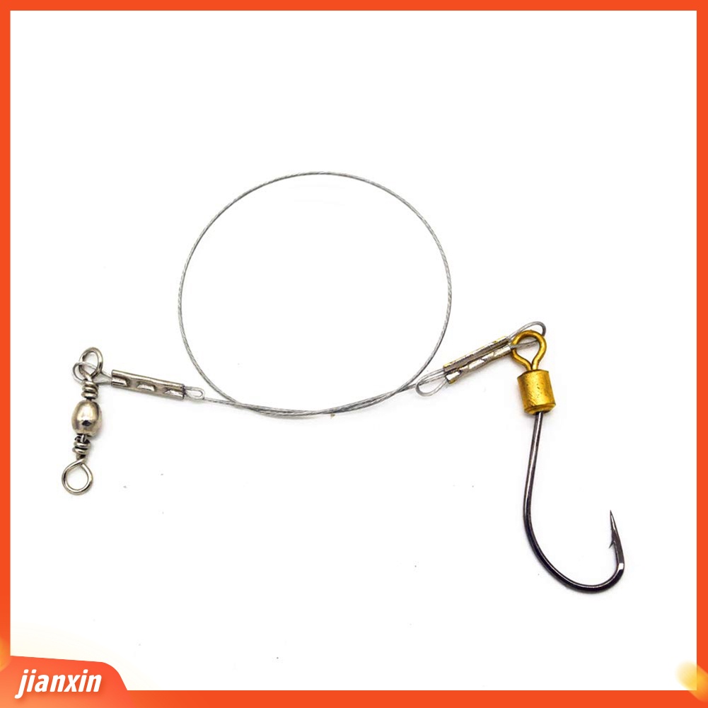 (In Stock) 5Pcs Anti Gigit Kawat Stainless Steel Pemimpin Memancing Rigs Hooks Line Tackle Tool