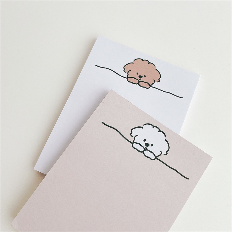50lembar Kartun Curly Puppy Memo Scrapbook Bahan Siswa Sticky Notes