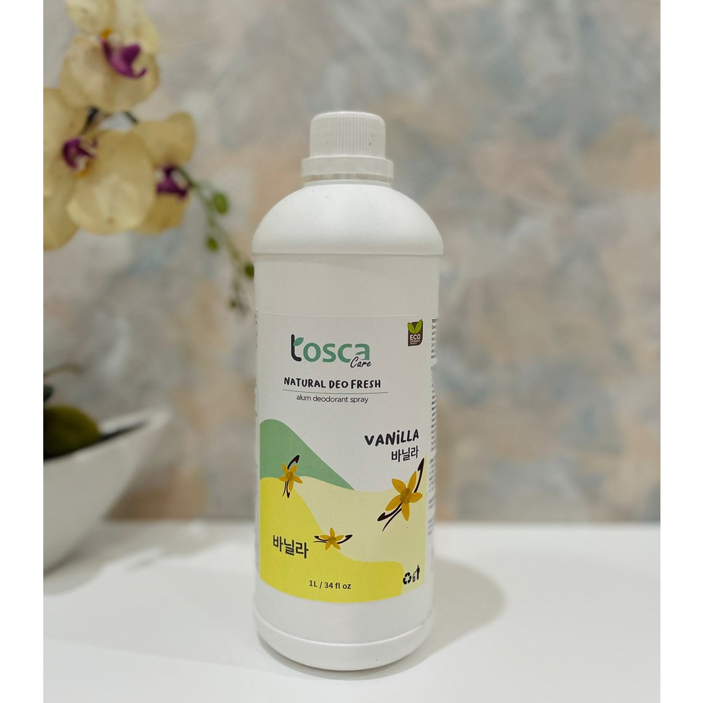 TOSCA Deodorant Spray Refill 1 Liter - Tawas Tosca Fresh Natural - Deodorant Tosca Isi Ulang 1 L  | PEMUTIH KETIAK