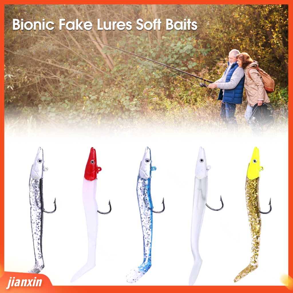 (In Stock) 11 cm /19g Umpan Lembut Simulasi Jig Kepala T Ekor Tajam Kait Tunggal Mencegah Lolos Universal Buatan Umpan Luar Memancing Memikat Perlengkapan Memancing