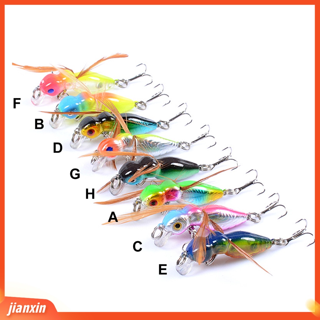 (In Stock) 4.5cm /3.4g ABS Umpan Keras Hiu Hidup Kait Anti Deformasi Ikan Kecil Umpan Perlengkapan Memancing