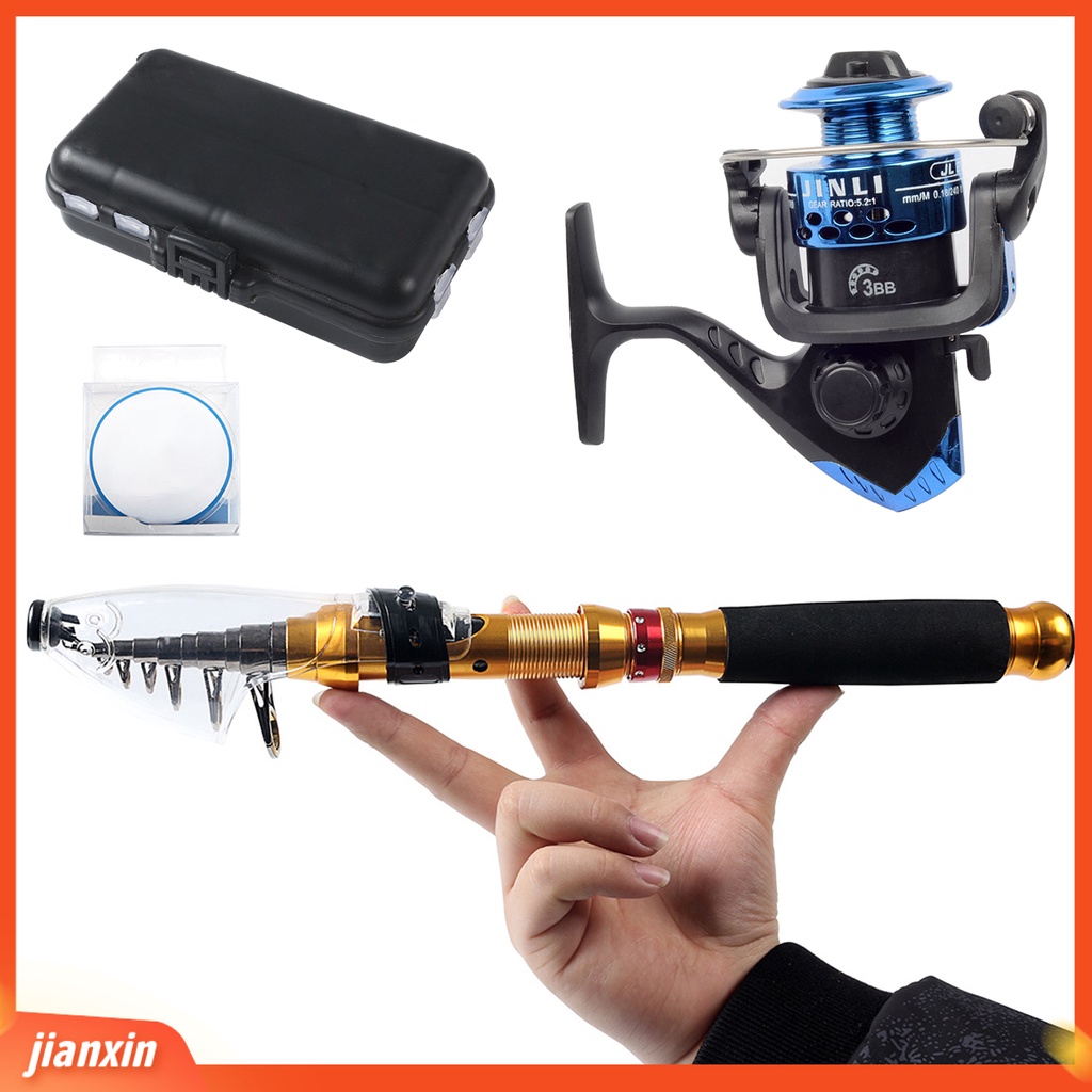 (In Stock) 66Pcs /Set Joran Pancing Laut Dapat Ditarik Dengan Kait Tidak Luntur Set Tiang Pancing Portabel Set Gulungan Roda Berputar Untuk Outdoor