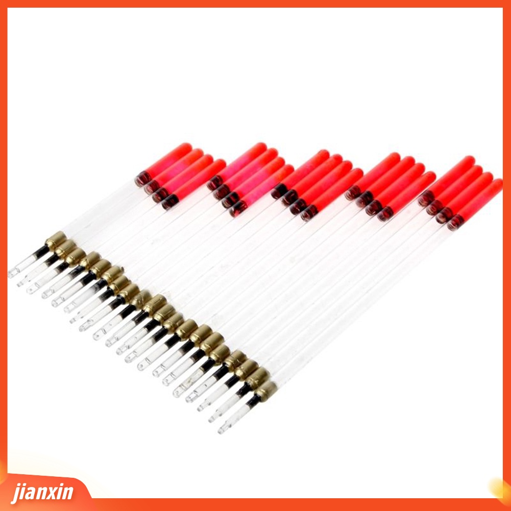 (In Stock) 20Pcs Pelampung Pancing Waggler Bening Mengapung Tabung Batang Kit Tackle Aksesoris