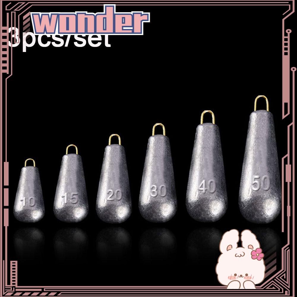 WONDER 3pcs Pemberat Tembakan Bulat Jatuh Timbal Pancing Garis Pemberat Tambahan Tetesan Sinkers