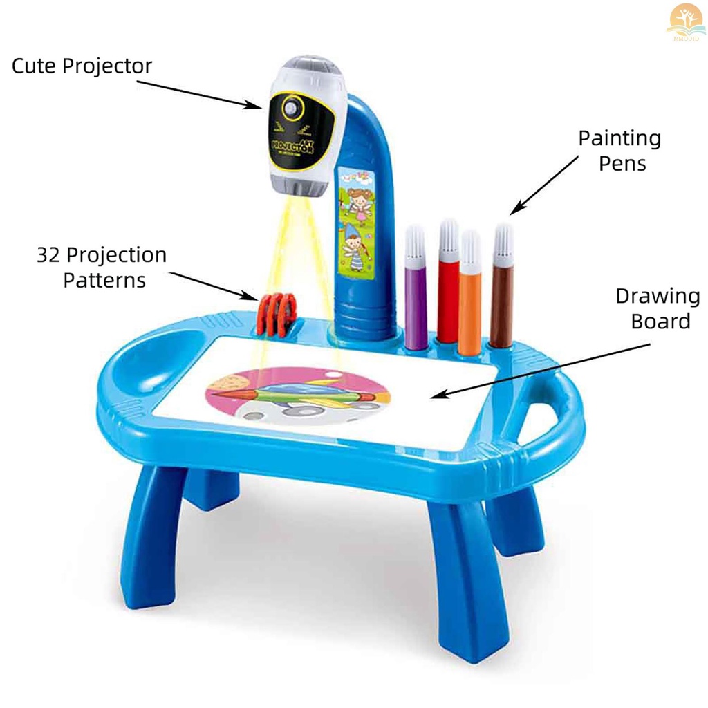 In Stock Meja Belajar Anak Trace and Draw Proyektor Art Drawing Board Proyeksi Jiplak Lukisan Meja Mainan Hadiah Edukasi Dini Untuk Anak Laki-Laki Perempuan Diatas 3th