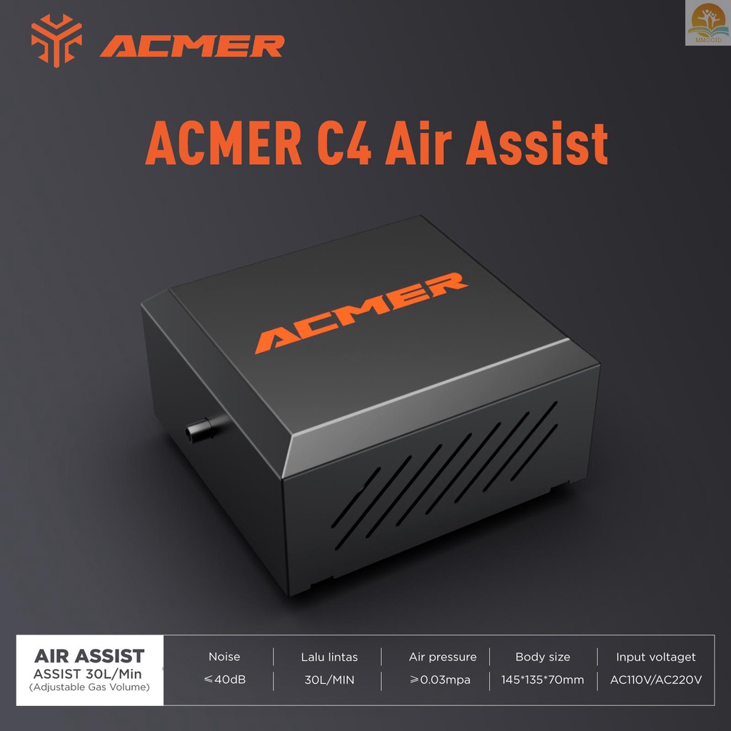 In Stock ACMER-C4 Laser Cutting/Engraving Aksesori Bantuan Udara Adjustable High Airflow 30L/min Untuk Menghilangkan Asap Dan Debu Mudah Dipasang Kompatibel Dengan TEVOUP/ XTOOL/ ATOMSTACK