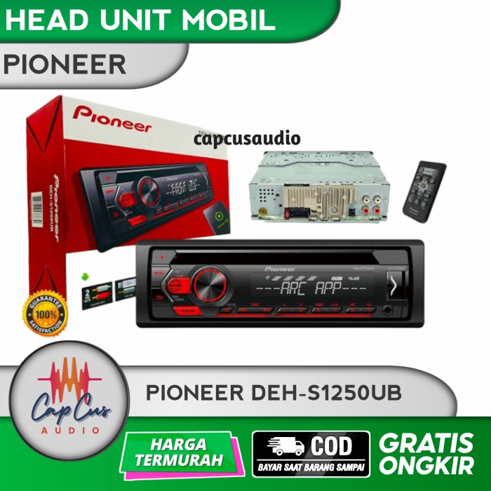 TAPE MOBIL PIONEER DEH-S1250UB SINGLE DIN / HEAD UNIT AUDIO PIONEER