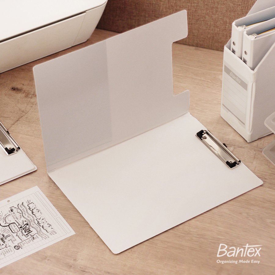 [Artomas] Bantex Clipboard with Cover / Papan Jalan - White