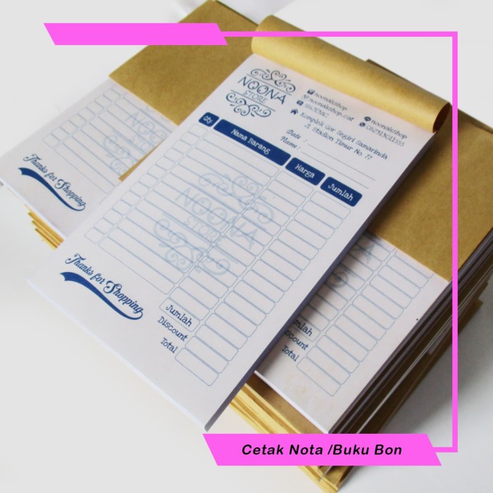 

✨BISA COD✨ -Cetak Nota 1 rim 2 Ply / Rangkap ( Custom NCR INVOICE BON ) 2ply 1rim