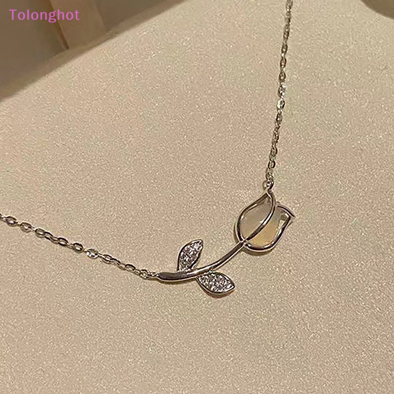 Tolonghot&gt; Fashion Kalung Tulip Kecil Ringan Kepribadian Wanita Temperamen Sederhana Pacar Kerah Rantai Untuk Wanita Rantai Klavikula well