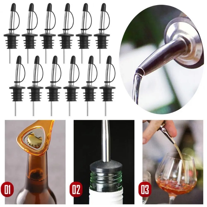 [Fitur] Nozzle Semprotan Minyak Lancip Dengan Tutup/Mulut Penuang Wine Anti Bocor/Cerat Dispenser Madu Susu/Stopper Botol Tertutup Tahan Debu/Aksesoris Dapur Barware