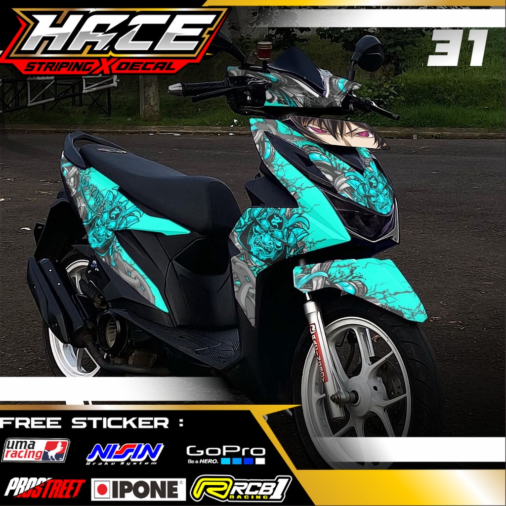 DECAL HONDA BEAT DELUXE 2022 FULL BODY - DECAL BEAT DELUXE VARIASI SAMURAI 31