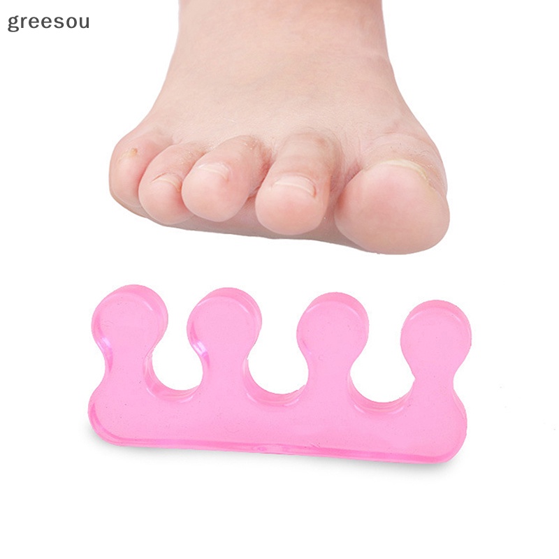 Greesou 2Pcs Silikon Lembut Pemisah Jari Kaki Fleksibel Spacer Manicure Pedicure Alat ID