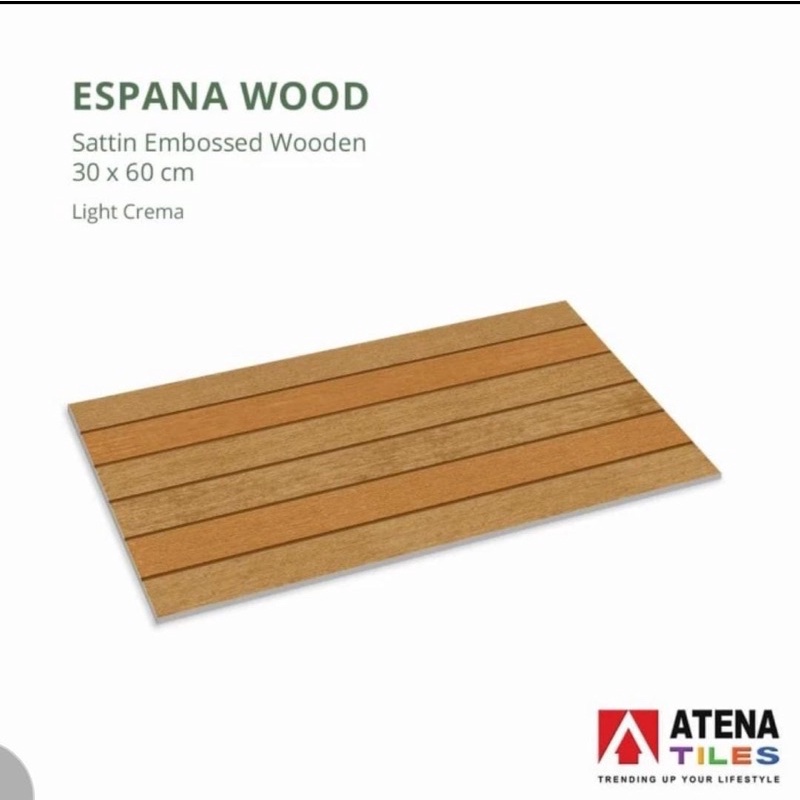 KERAMIK DINDIN  MOTIF KAYU ATENA ESPANA WOOD Medium Crema 30x60 KW1