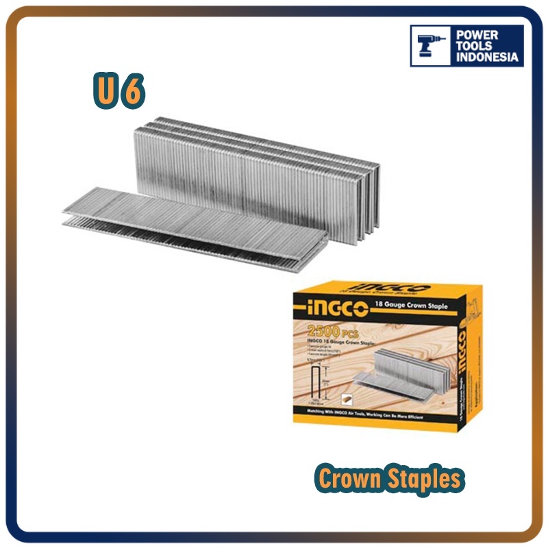 

Crown Staples (U 6 mm) INGCO AST20061 - Refill Isi Steples Tembak U6